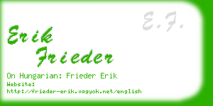 erik frieder business card